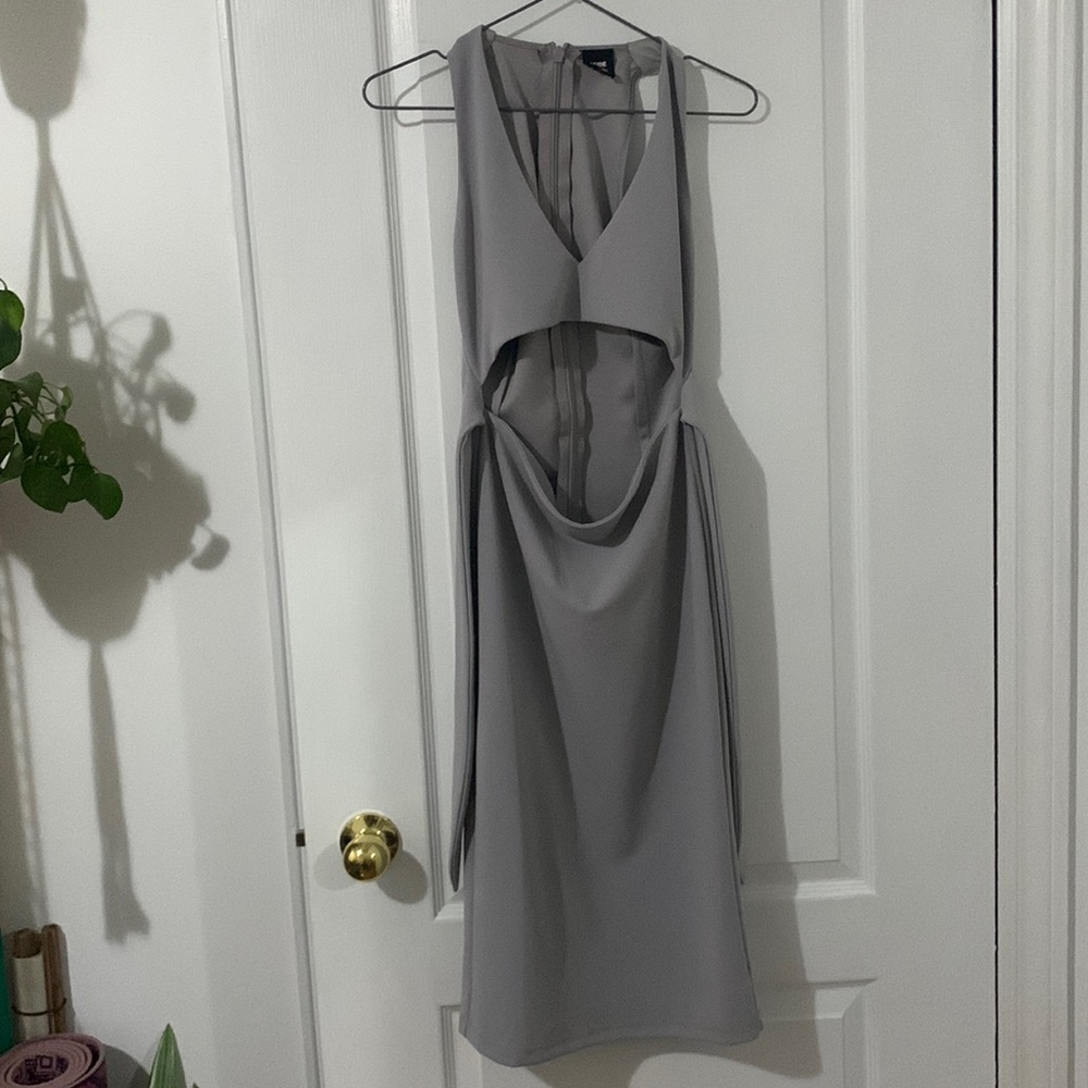 Grey Tight Knee Length Dress!